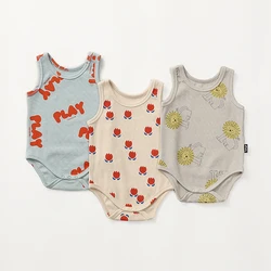 0-24 Months Newborn Baby Bodysuit Boy Girls Clothes Romper Cotton Sleeveless Lion Printing Cute Infant Baby Jumpsuit Outfits