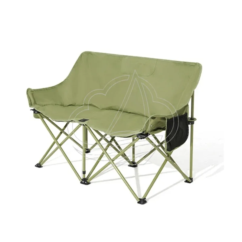 Double Camping Chair, Portable Folding Backrest Chair for Outdoor Fishing Beach Leisure
