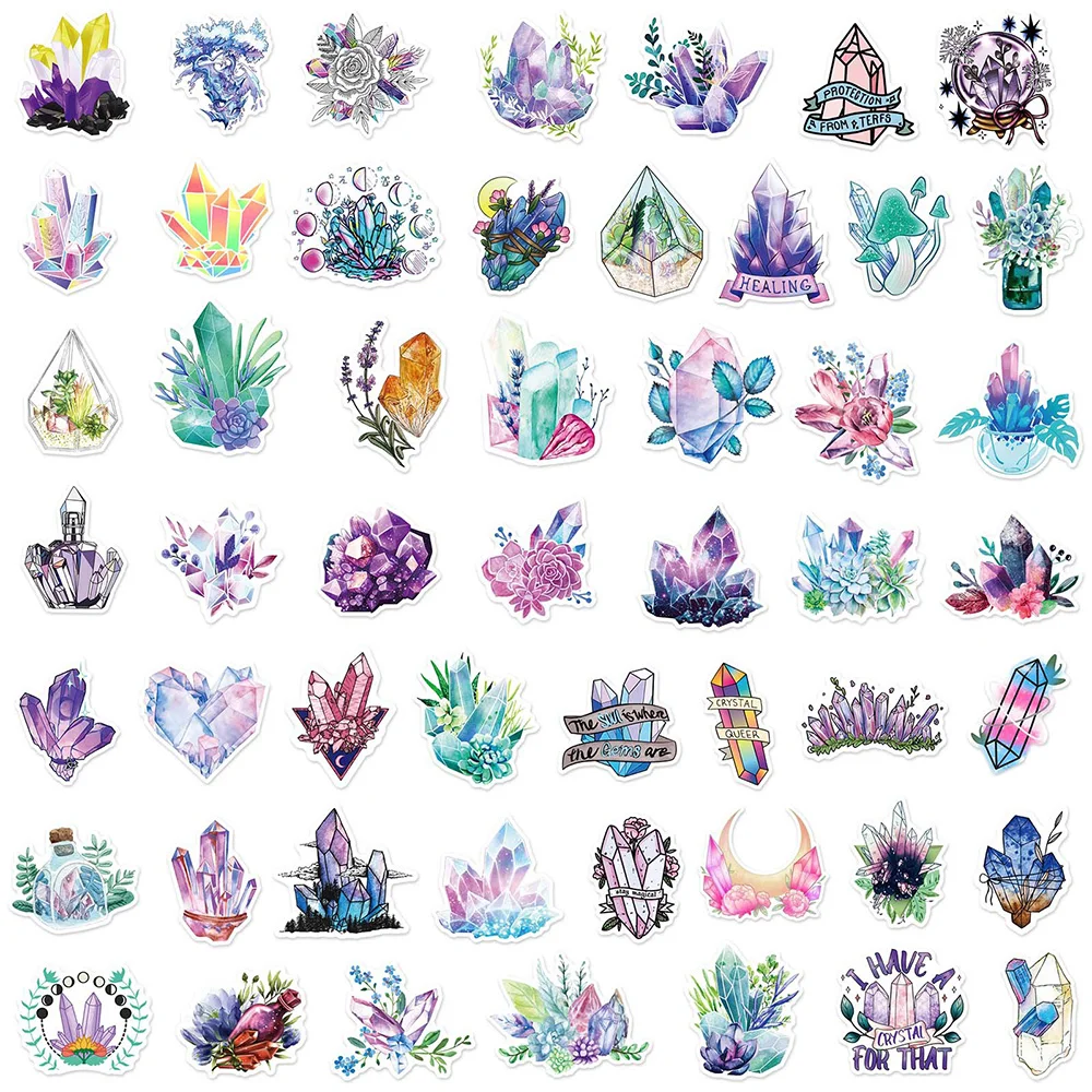 10/30/50PCS Cartoon Boho Style Crystal Stickers DIY Laptop Luggage Skateboard Graffiti Decals Fun for Kid Toys Gift