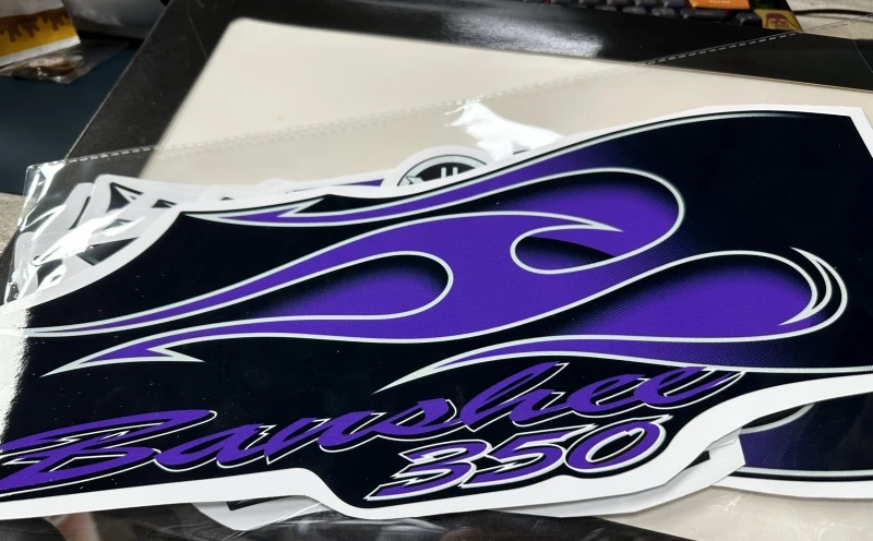 Purple flame set of stickers FOR OEM 2006 Yamaha Banshee 350 Special Edition Banshee Boyz Unlimited