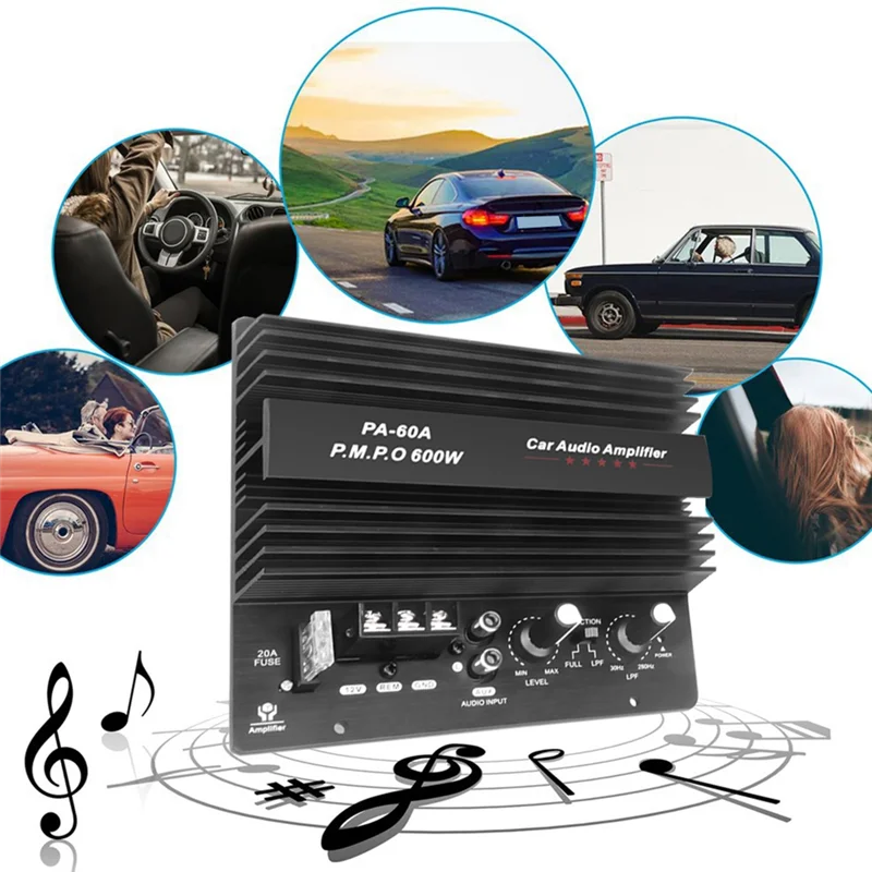 12V 600W Car Audio Power Amplifier Boord Lossless Subwoofer Bass Module High Power Car Audio Accessories Mono Channel