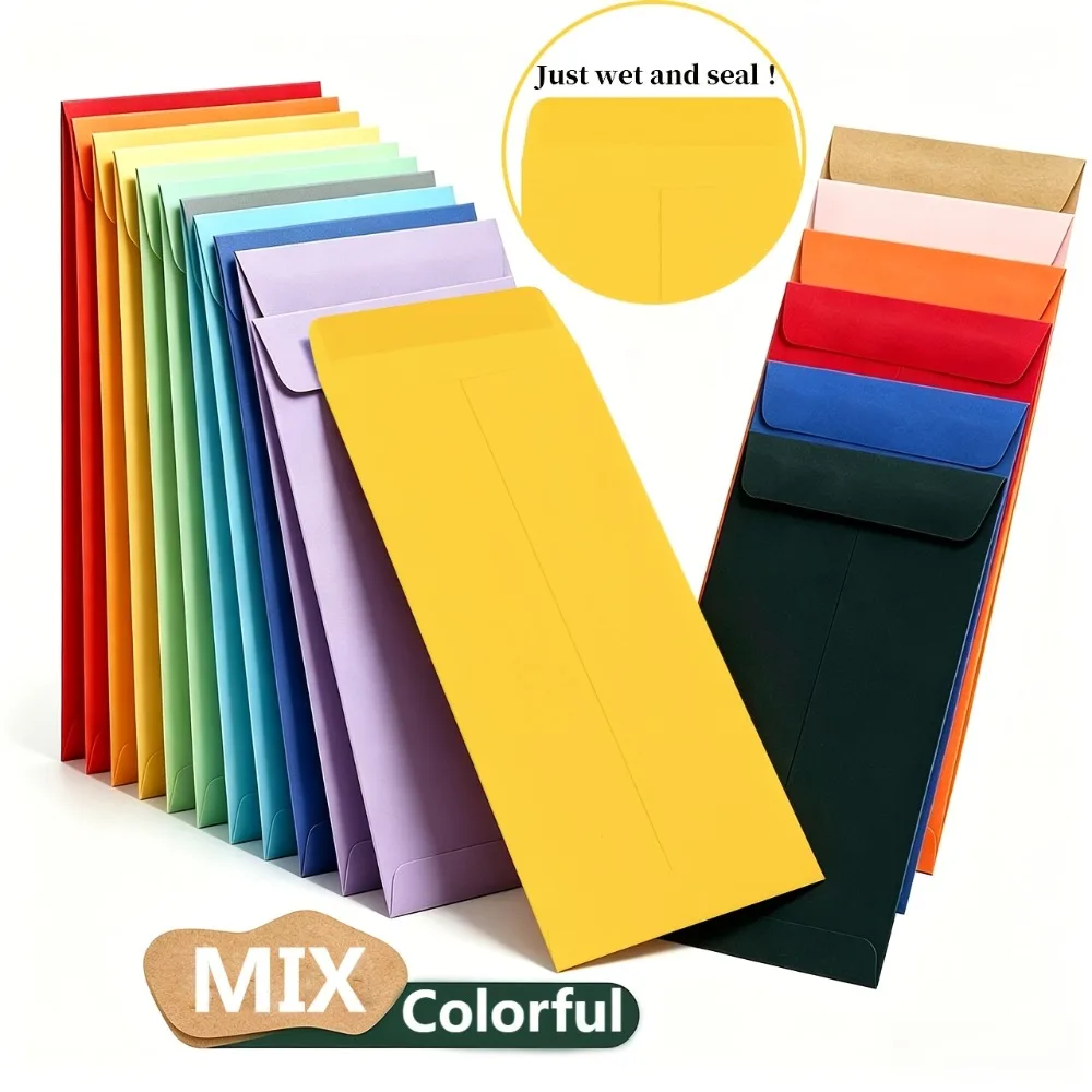 Self-Sealing Colored Money Envelopes Protection, Colorful Envelopes for Cash,Payroll, Savings,Coins,Currency,Birthday,Party