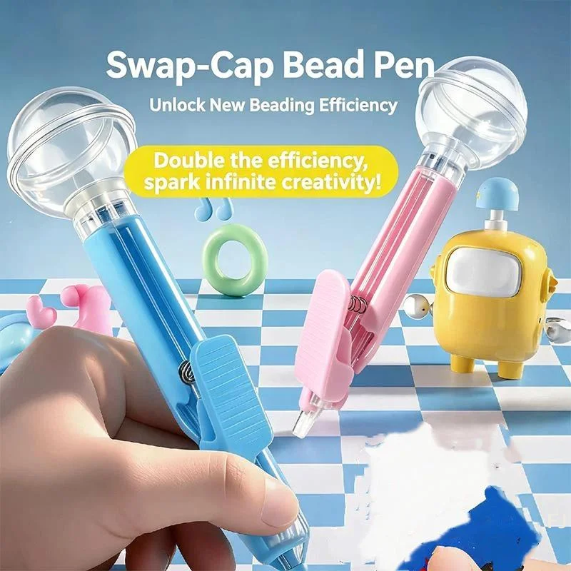 [YU]Automatic Fuse Bead Pen Efficient 2.6mm Tip Press-Type Bead Pen Jam-Free Time-Saving Bead Placement Pen Beading Project
