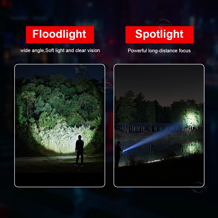 High Power Rechargeable LED Tactical Super Bright Flashlight IPX6 Waterproof Zoomable Torch for Outdoor Camping Fishing Lamp view 2