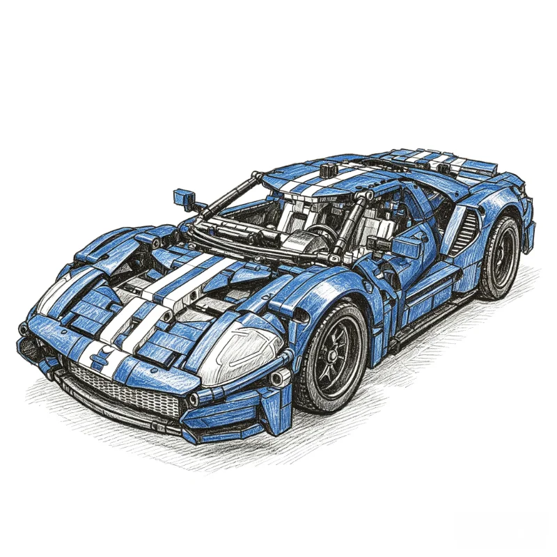 1468Pcs 1:8 Scale Supercar Model Building Blocks Kit DIY Assembly Racing Vehicle Bricks Toy For Adults Birthday Collection Gifts