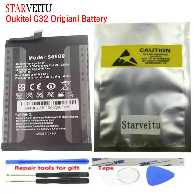 For Oukitel C32 Battery Original Bateria 5150mAh Mobile Phone Accessories