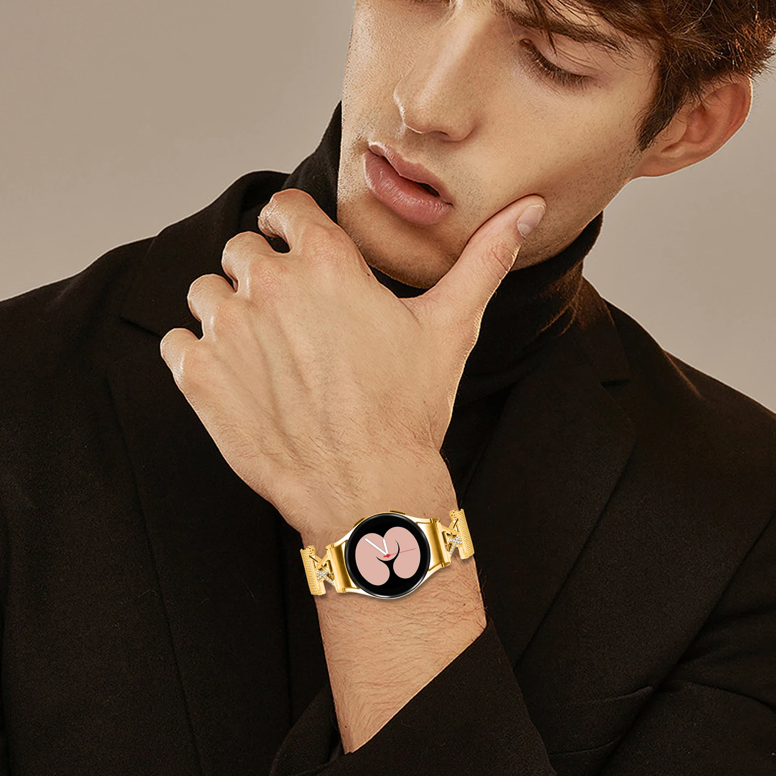 Магнитный ремешок из нержавеющей стали для Samsung Galaxy Watch7 5 6 4 Classic 5pro 44 мм 40 мм 47 мм 43 мм 46 мм 45 мм Металлический браслет без зазоров