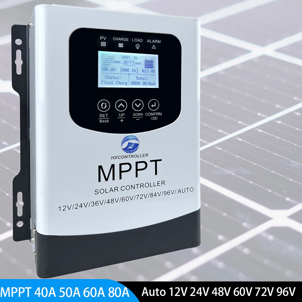 

Контроллер заряда системы солнечной панели MPPT 40A 50A 60A 80A 230VDC с функцией Wi-Fi для домашней батареи 12В 24В 48В 60В 72В 84 в 96 в