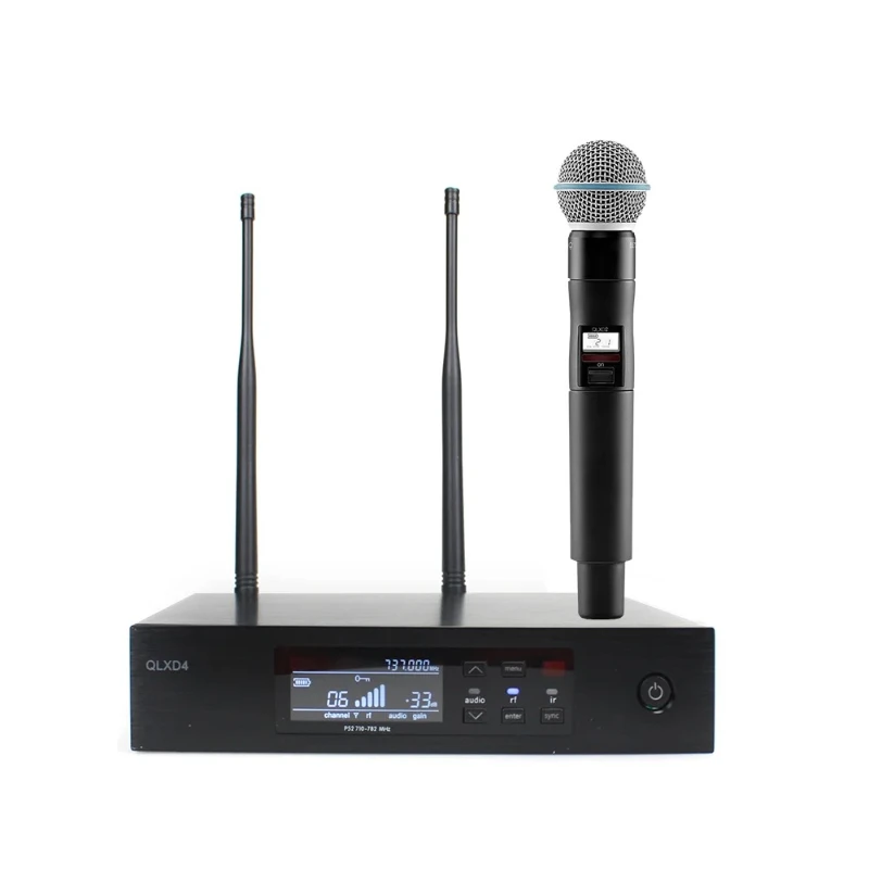 2025 New Hot Sale QLXD4 500MHz/600MHz Professional Wireless Microphone UHF Stage Performance Karaoke Singing Handheld Gift