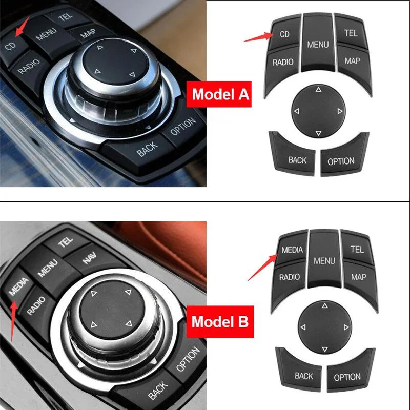 For BMW X1 X5 X6 1 3 5 Series E84 E90 E91 E92 E70 E71 E72 E60 E87 E88 Car CIC IDrive Multimedia Control Knob Menu Button Keys