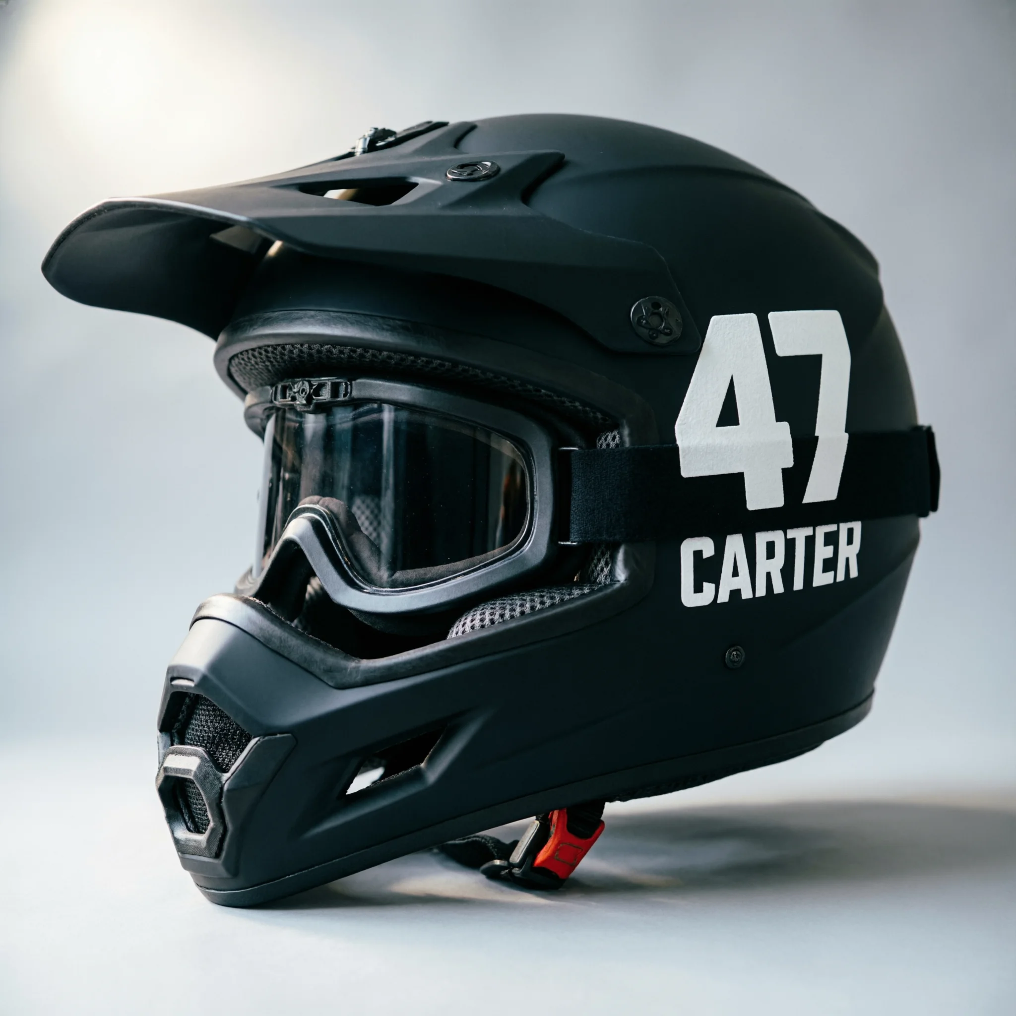 Custom Helmet Sticker – Personalized Race Number Name Vinyl Decal for Motocross Motorcycle, Waterproof, Free Preview, gift