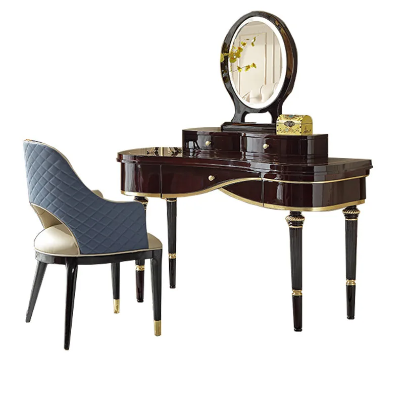 

European neoclassical dressing table, bedroom furniture, large apartment dressing table, three pumps