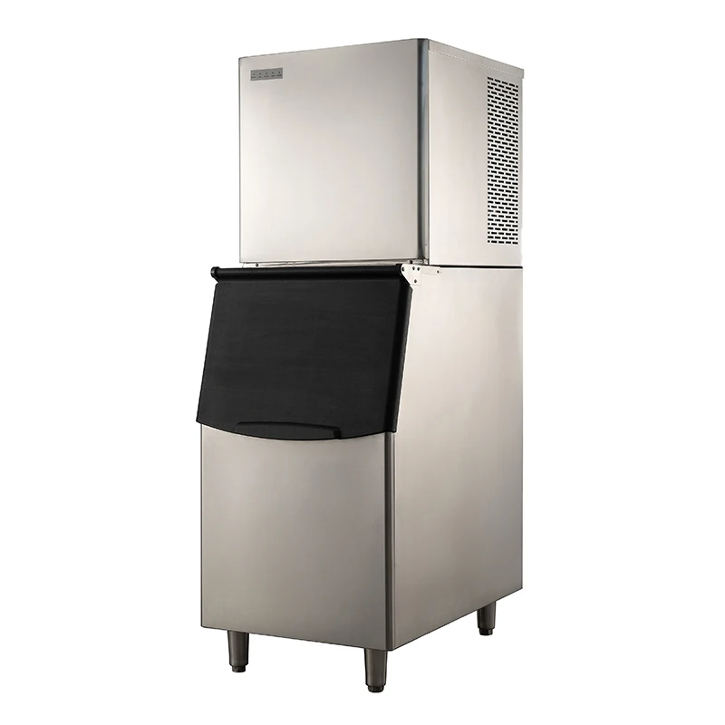 350kg/24h Commercial Automatic Ice Maker Water-cooling Stainless Steel Snowflake Maker for Professional Seafood Buffet Pro