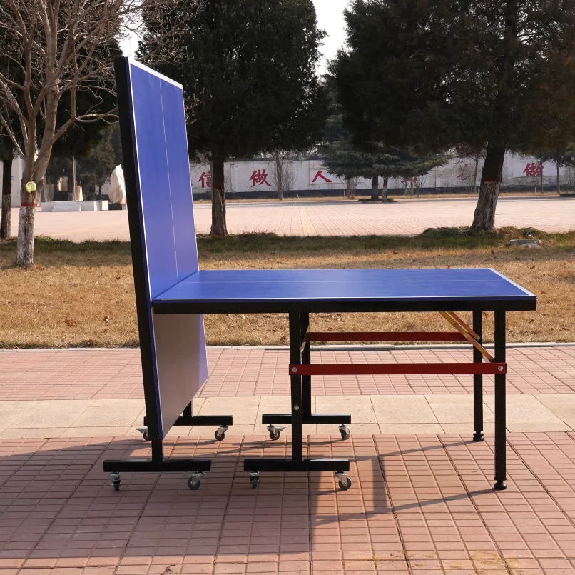 Table Tennis Table Set 50mm SMC Top Metal Frame with Wheel Eco-Friendly Durable and Foldable Pingpang Table