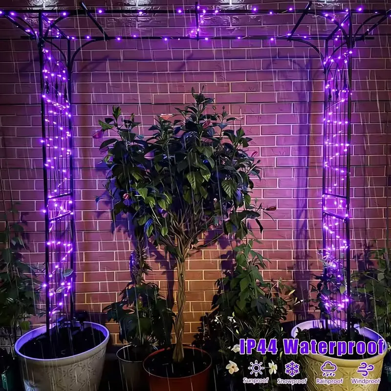 Outdoor Halloween Purple 50/100/200/300 LED Solar Copper Wire Fairy Lights for Garden Yards Fences Party Christmas Decorations