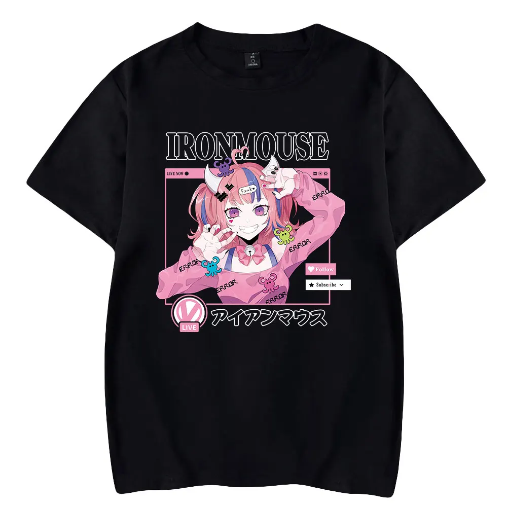 

Ironmouse VTuber Ironmouse Bonito T-shirt Crewneck Tee Manga Curta Tshirt dos homens das Mulheres 2024 Harajuku Streetwear