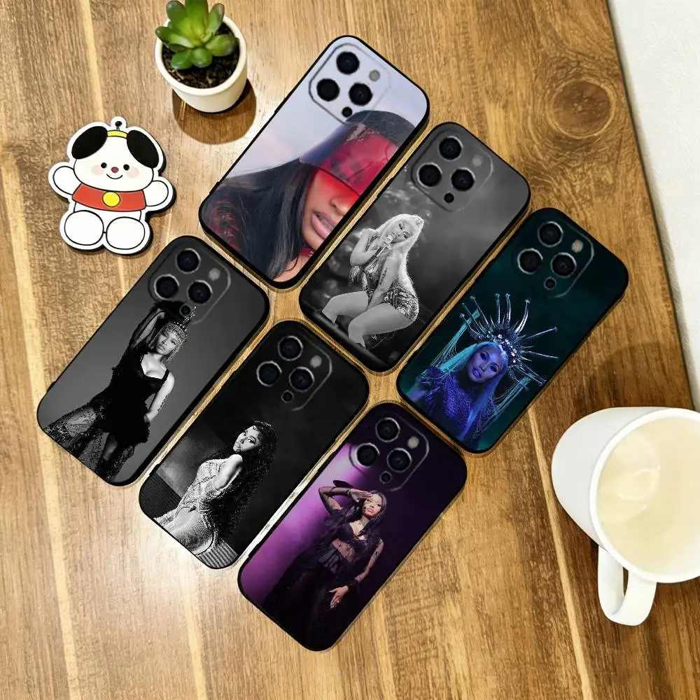 

Nicki Minaj Singer Phone Case For iPhone 17, 16,15,14,13,12,11 Plus,Pro Max, Others Soft Silicone Black Cover