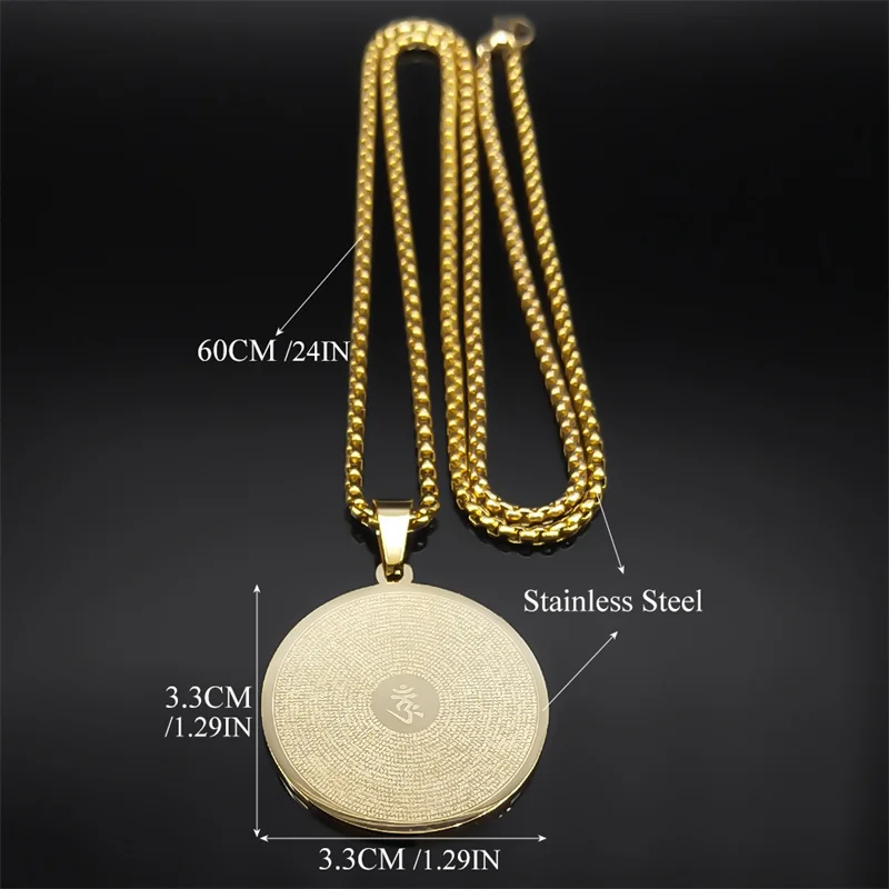 البوذية بوديساتفا شورانجاما تعويذة ميدالية القلائد للرجال النساء الفولاذ المقاوم للصدأ Om التأمل شفاء سلسلة مجوهرات NZZZ553