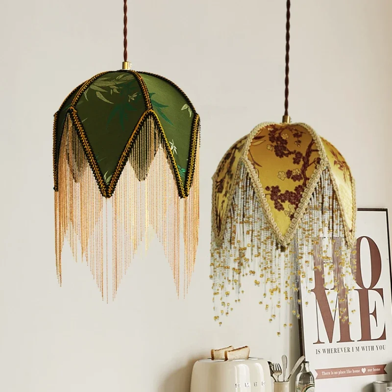 Vintage national style  country vintage background atmosphere creative tassel bedroom chandelier