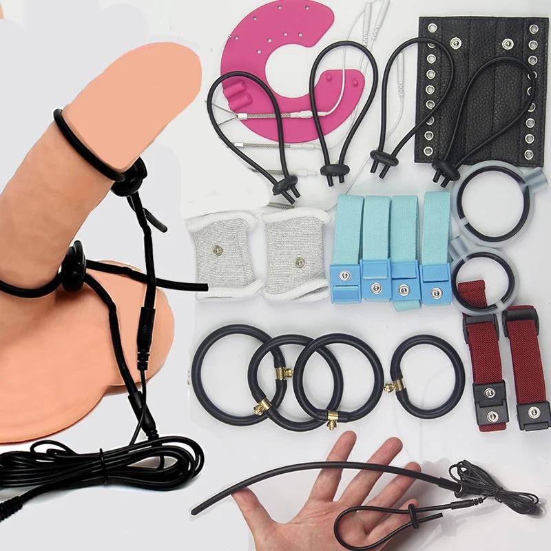 Electro Sex for Men,E stim Penis Cock Ring,Electrosex Electrostimulation Cockring,e-stim Chastity Cage,BDSM Toys,Electric Shock