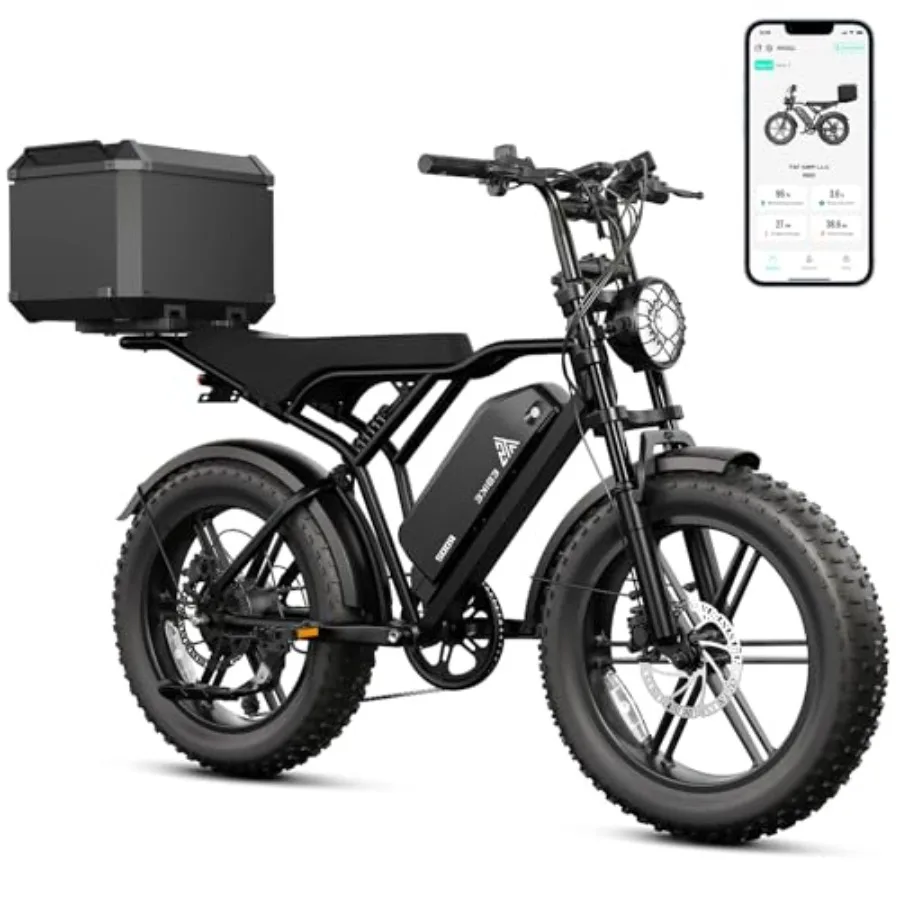 

Electric Bike for Adults 1500W Peak Motor 28 MPH 60/100 Miles Fat Tire Ebike with 48V 15Ah/25Ah Removable Battery 20 Electric D
