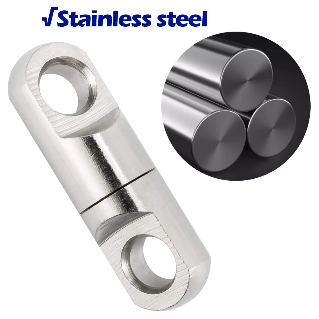 FishTrip Fishing Solid Swivel 5-10pcs Heavy Duty Column Rotating Bearing Swivels Fishing Hook Lure Connector Stainless Steel
