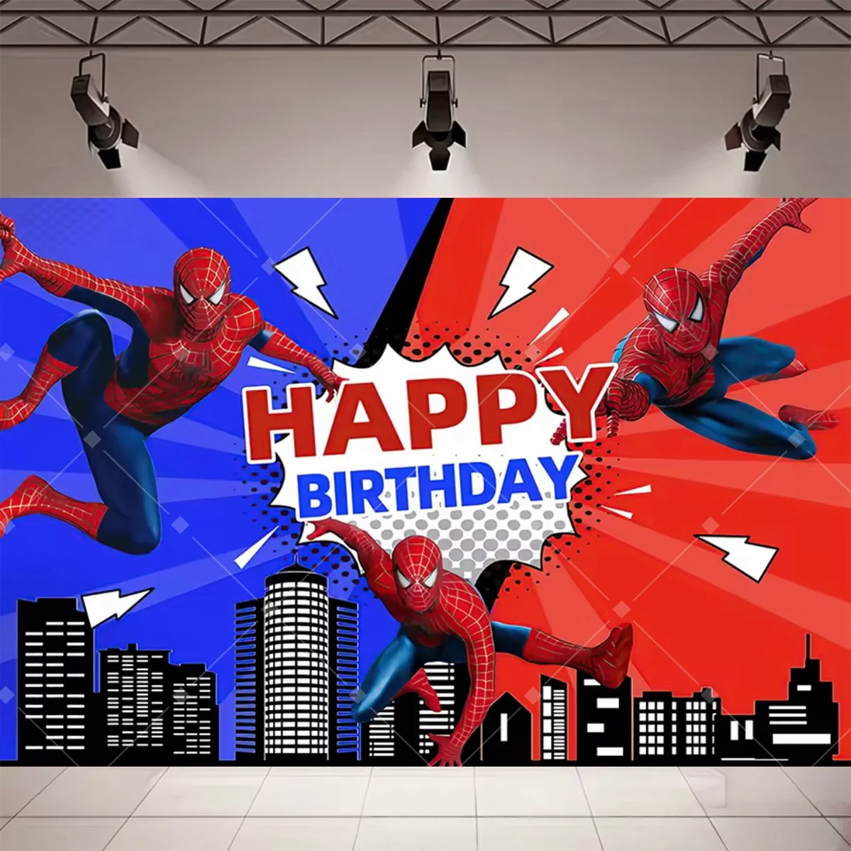Cartoon Marvel Superhelden Geburtstagsparty Dekoration Hintergrund Spider-Man Iron Man Captain America Kinderparty Zubehör Deko Requisiten
