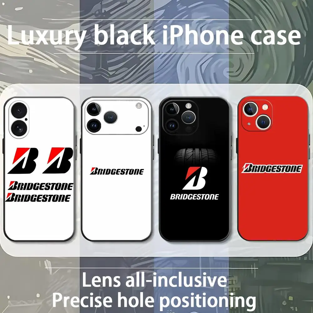 bridgestone Phone Case For iPhone 18 17 16 15 14 13 12 11 Plus Mini Pro Max Soft black Cover