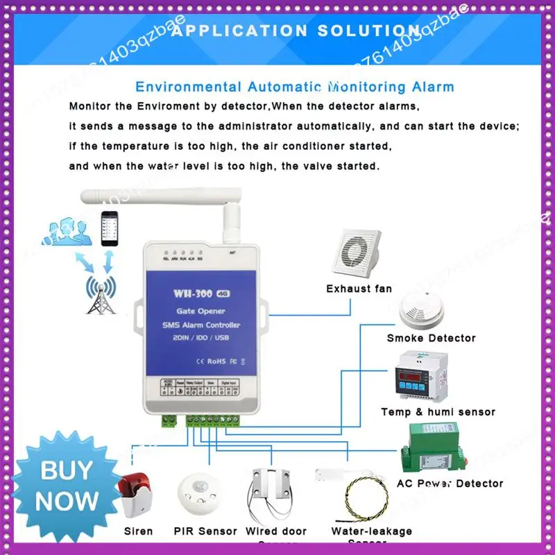 Hot Ltem 4G GSM WH-300-US Gate Door Opener Relay Switch Remote Controller Supports Remote Wireless Alarm With APP Control