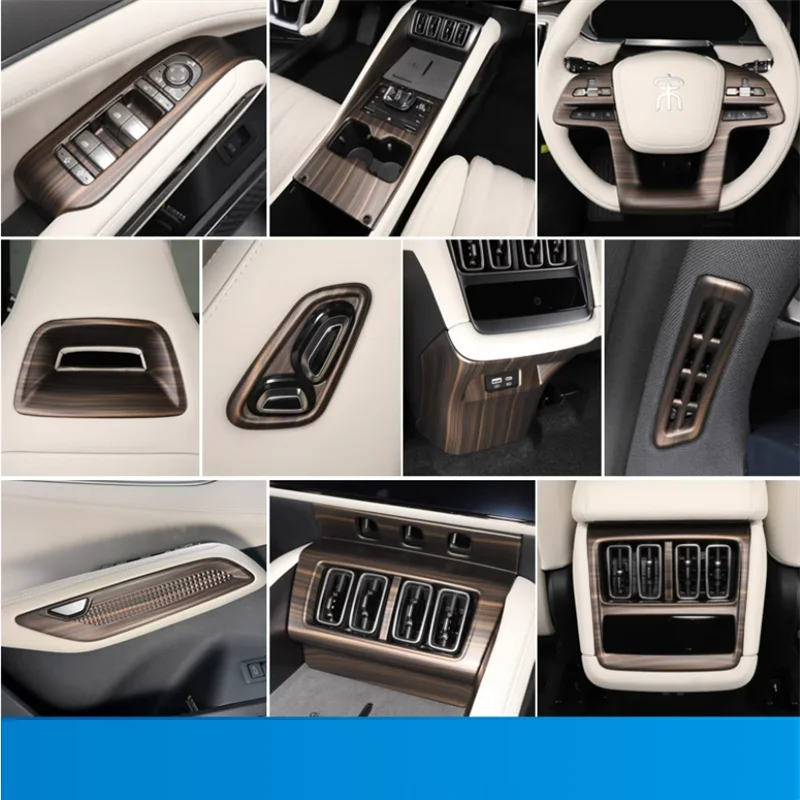 Accesorios interiores para BYD SONG L 2024 LHD, puestos de cambio de transmisión, marco de engranaje, aire acondicionado, salida de CA, embellecedor de cubierta