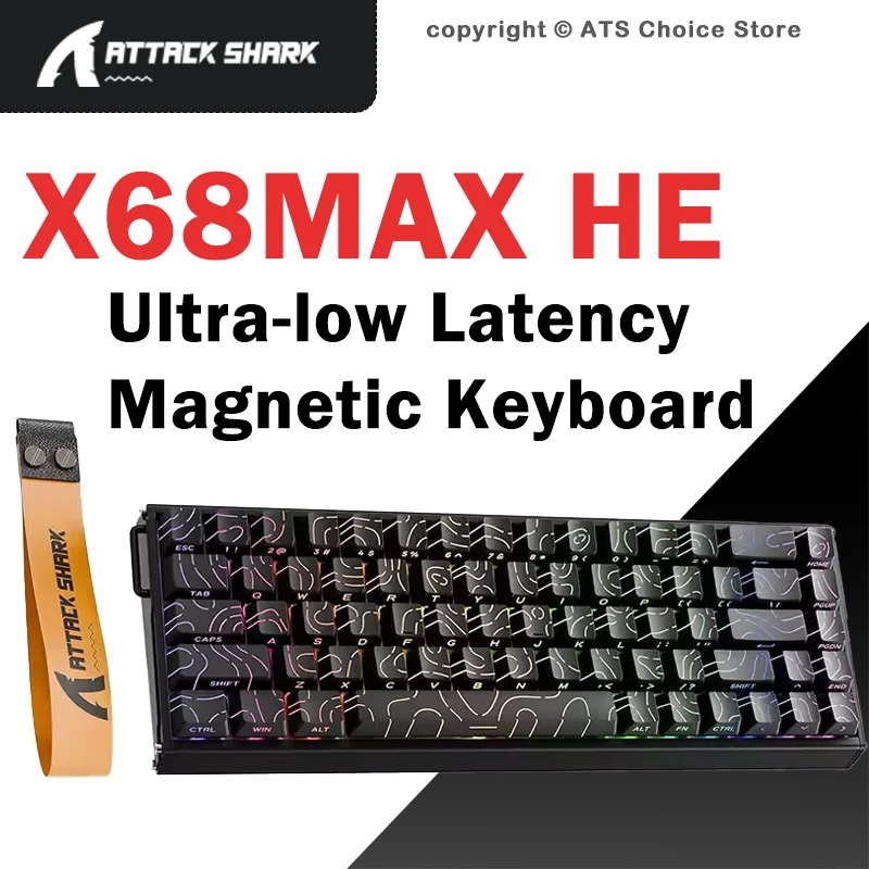 

ATTACK SHARK X68MAX HE Wired Magnetic Gaming Keyboard 68 Keys CNC Aluminum 8000Hz 0.005mm Rapid Trigger RGB Backlight NKRO