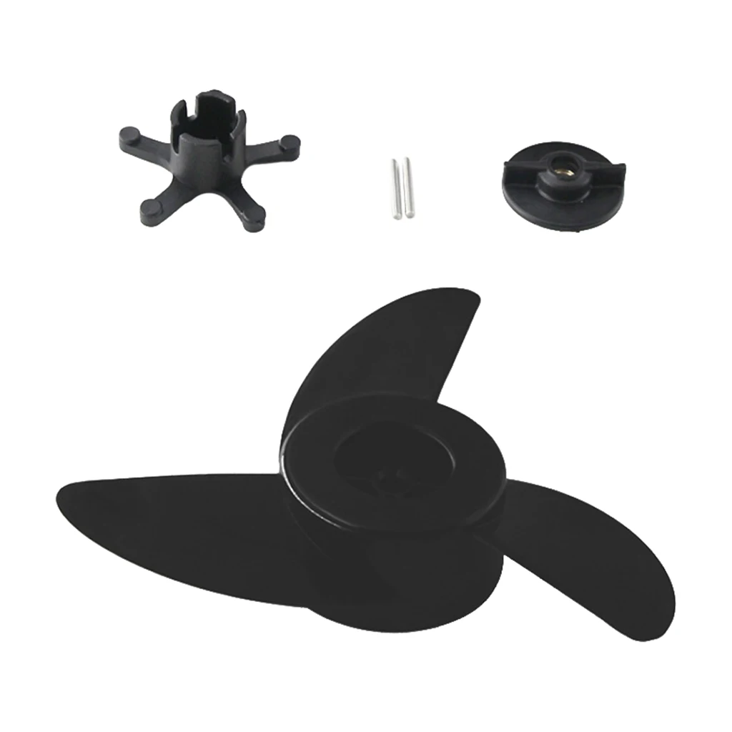 Versatile Boat Propeller Black Plastic Three Blade Electric Motor Accessory for Marine Dinghy ET44L ET54L D65