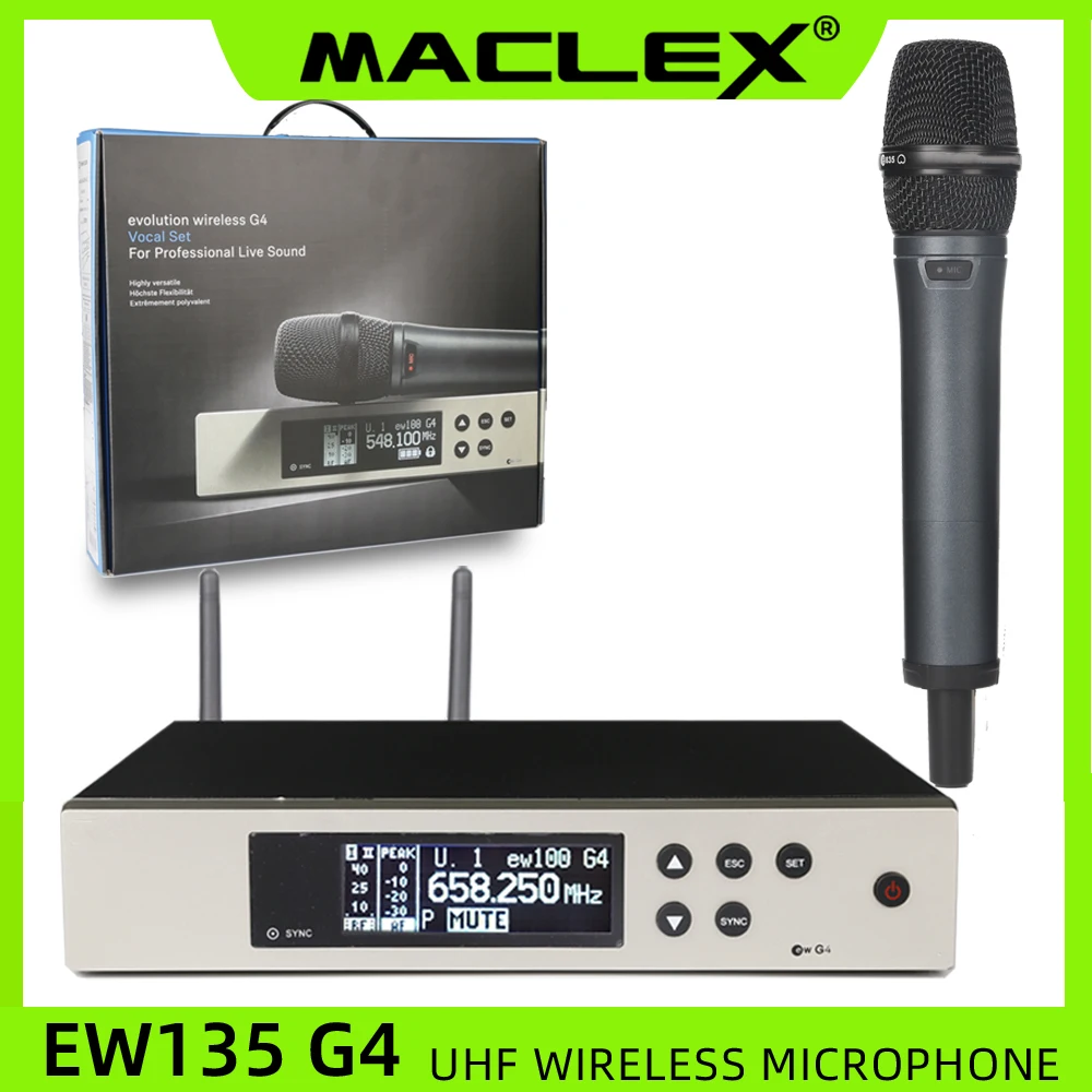 Maclex EW135G4 EW100G4 Wireless Microphone System with E835S Haneheld Bodypack headset Professional UHF True Diversi Microphone