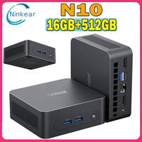 Ninkear N10 Mini PC Intel N100 4 Cores Max 3.4GHz 16GB 512GB SSD 2*HDMI 2.0 (4K@60Hz) Dual Display 2.4/5GHz WiFi Bluetooth 5.0