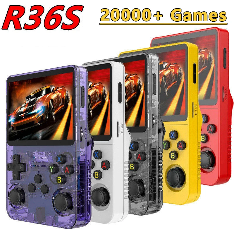新型r36sレトロハンドヘルドゲーム機-linuxシステム-35インチipsスクリーン-ポケットビデオプレーヤー-64gb-ポータブルクラシックレトロゲーム機