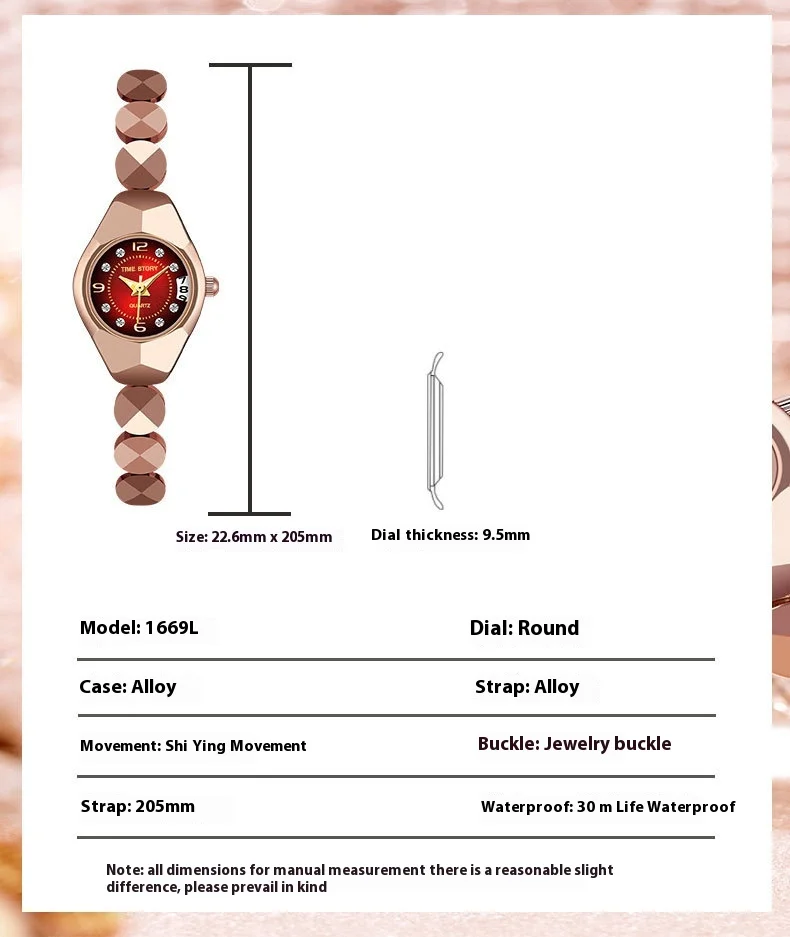 Elegant damklocka med kvarts och kalender med strass_voghion.com