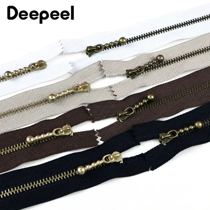 

5Pc Meetee 3# Metal Zippers 15/20/30/40cm Zips Sewing Bag Pocket Bronze Zip Slider Closure Replace Zipper Repair Kit Accessories