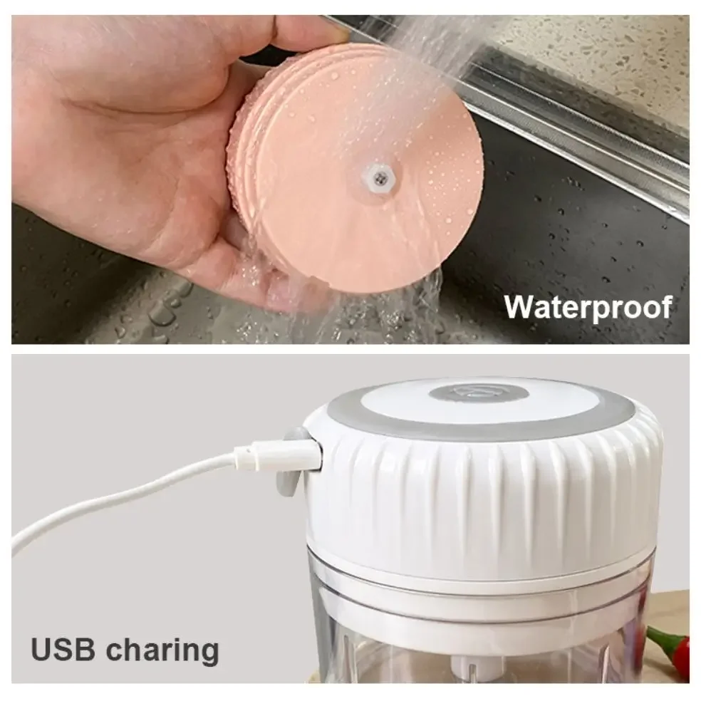 Mini Electric Garlic Chopper USB Charging Kitchen Tool