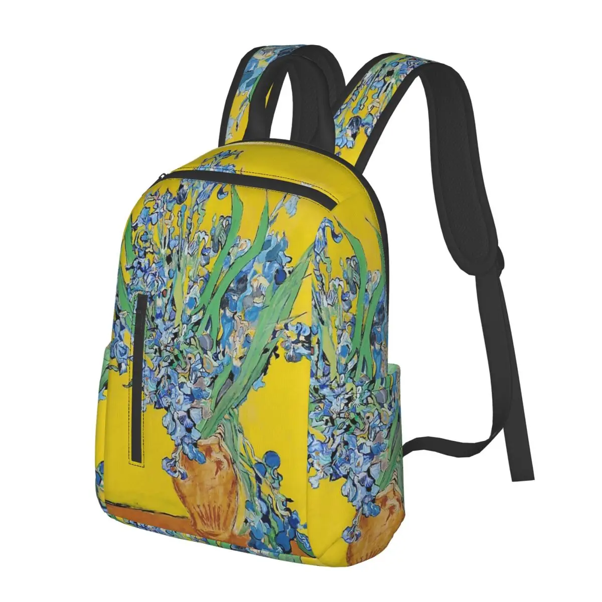 

Vincent Van Gogh Irises Art Flowers Student Backpack School Bag Hiking Travel Daypack for Men Women Bookbag Shoulder Bags