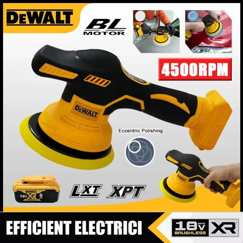 

Беспроводная полировальная машинка Dewalt с 8 скоростями и цифровым дисплеем, электрическая полировальная машина для авто, для нанесения воска и полировки, совместима с аккумулятором Dewalt 20V.
