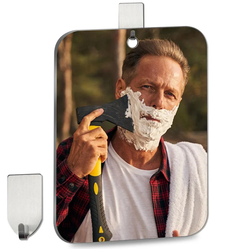 AA20-Shower Mirror Fogless For Shaving Mirror For Shower,Unbreakable Deluxe Organic Glasss Makeup Mirror Small Easy Install