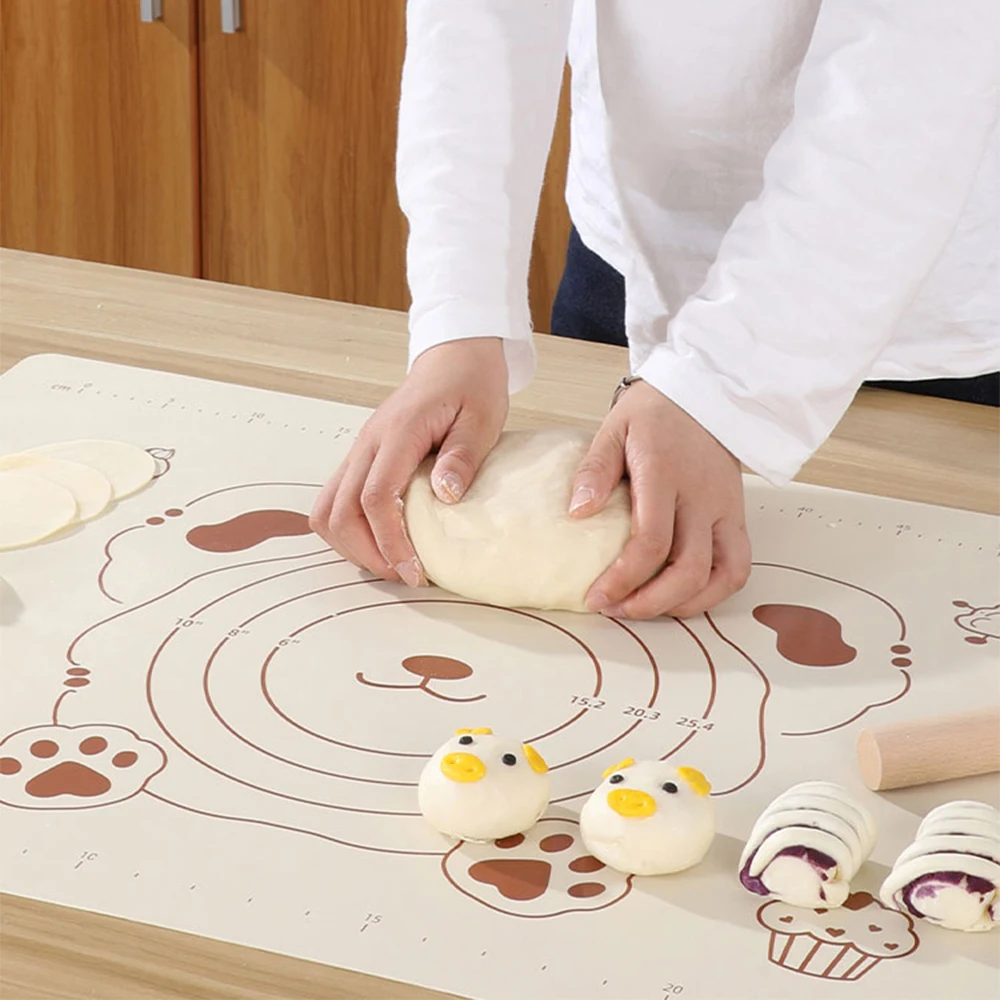 

40x50cm Silicone Kneaded Dough Mat Bear Baking Mat Pizza Cake Machine Kitchen for Cooking Rolling Non-stick Baking Fondant Mat