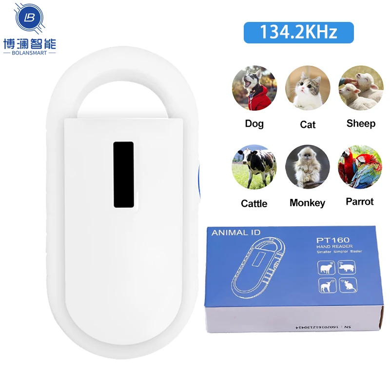 Portable RFID 11784/5 FDX-B & ID64 Animal Tag Microchip Reader Pet Dog Cat Fish ID Chip Scanner 134.2khz For Glass Tag Ear Tag