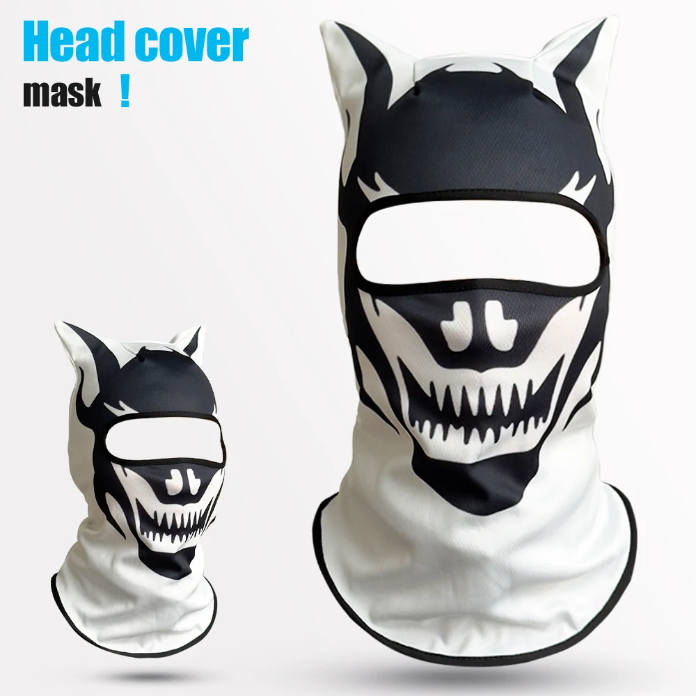 3D Cartoon Ice Silk Head Cover Sunscreen, Windproof, Breatha