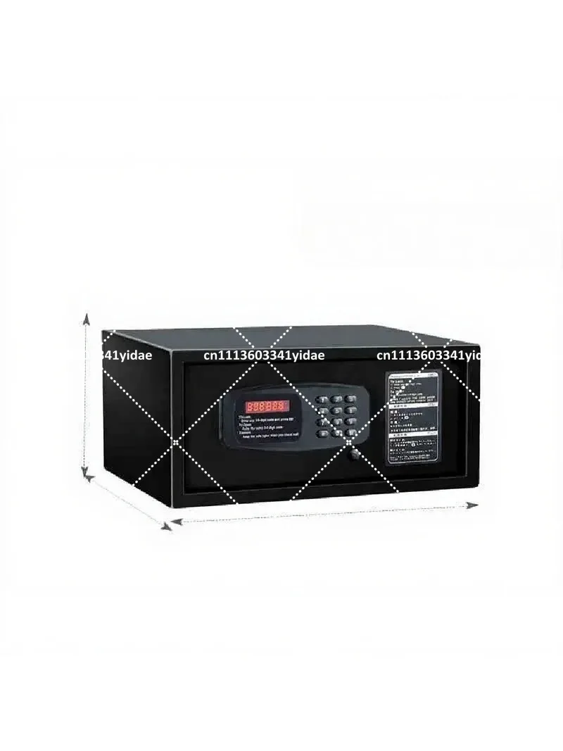 Household Hotel Small Safe Box with Side Door, Password Key Lock, Anti Theft Full Steel Plate Security Deposit Box