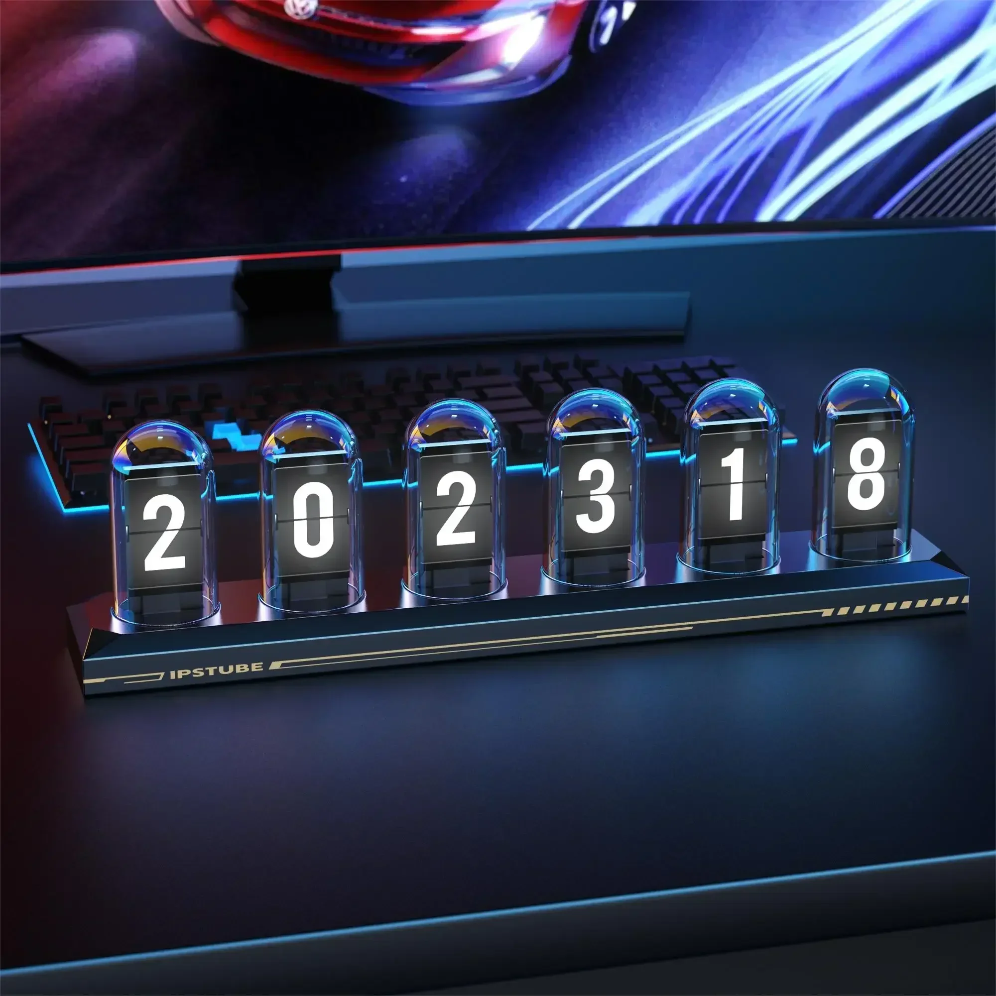 

New Style IPS Creative Tube Clock Desk Decoration Digital LED Smart Alarm Clock