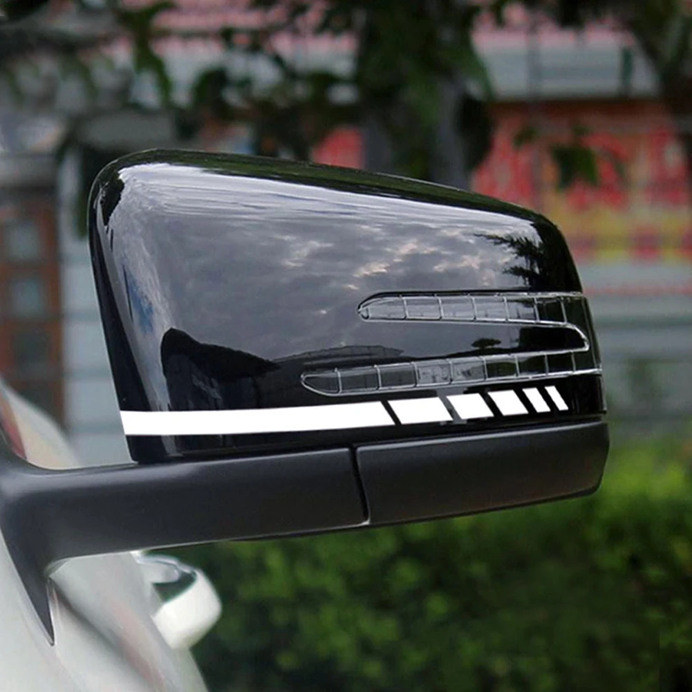 2Pcs Rearview Mirror Side Stripes Sticker Vinyl Decal For Mercedes Benz W204 W205 W176 A45 W213 C63 AMG W212 C253