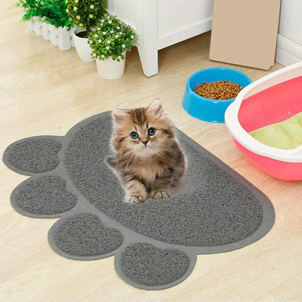 Cat Litter Mat Soft Leak-proof Non-slip Less Waste Cloth Claw Shape Cat Litter Pad Pet Litter Mat Cat Supplies