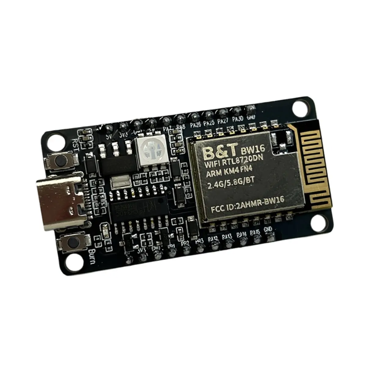 Плата разработки (A96Z) BW16 с интерфейсом Type-C, двухдиапазонным Wi-Fi (2.4G и 5G) на базе RTL8720DN и модулем Bluetooth BLE с низким энергопотреблением, для пайки
