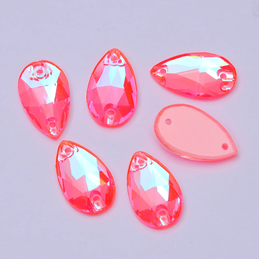 PUBRILEX Drop Neon K9 Genähte Glas-Strasssteine Flache Rückseite DIY Handarbeit Nähen Fluoreszierende Kristalle Edelsteine Für Taschen Kleidung – Detail 10